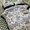 Korean style romantic washed cotton four-piece set thickened autumn and winter brushed Korean style Hepburn style Plaid series dormitory home