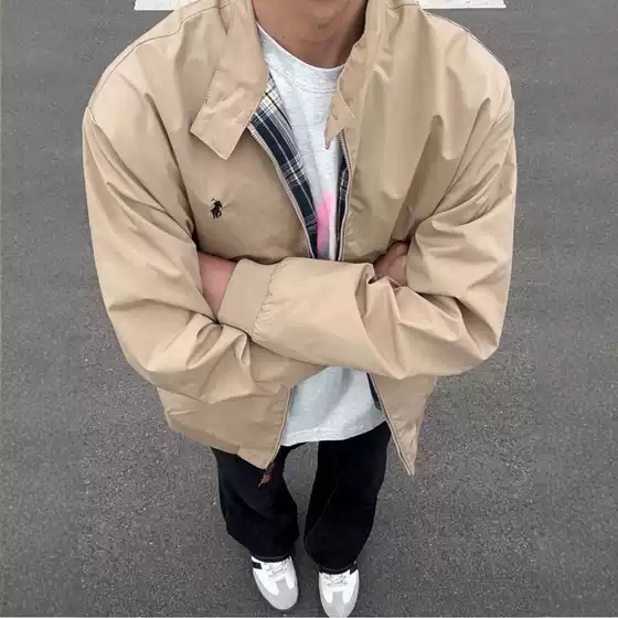 Correct Edition Ralph Pony Embroidery Men's Wear Classic Old Cadre Collar Zipper Jacket Coat Work