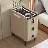 Solid Wood Bedside Table 2024 New Style Slit Small Cabinet Super Narrow Smart Super Narrow Very Narrow High-end Light Luxury Bedside Cabinet