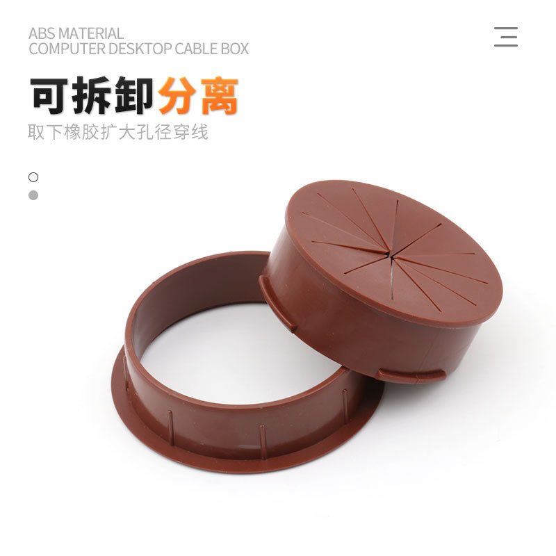 圆形穿线孔开孔电脑穿线盒办公桌过线桌面装饰盖