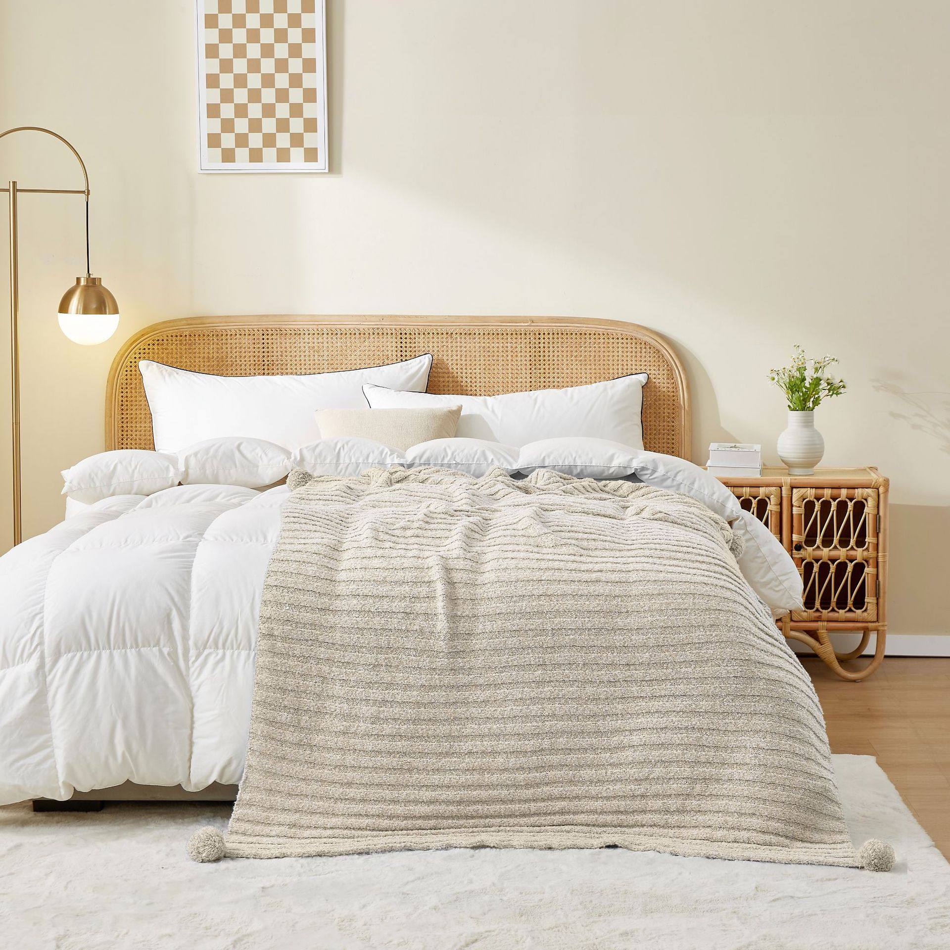 2025 New Cross-Border Nordic Knitted Thread Blanket Ball Sofa Blanket Bed Blanket Cover Blanket Nap Air-Conditioning Blanket Universal for All Seasons