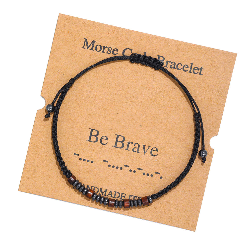 Cross-border Hot Woven Bracelet Morse Code Alphanumeric Couple Bracelet Morse Code Bracelet