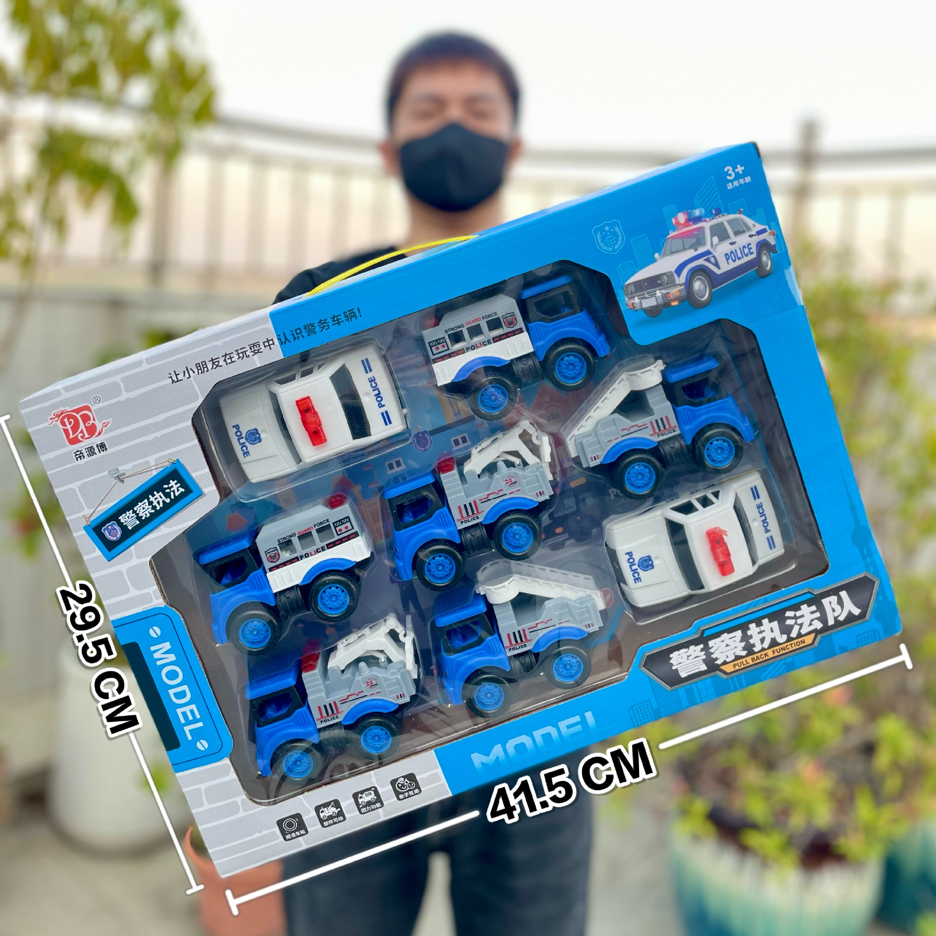 批发工程车消防车模型惯性回力车套装工程玩具车男孩玩具地摊