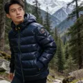 1 blue down jacket
