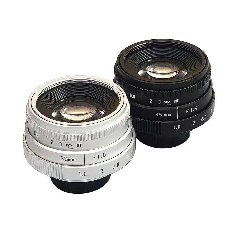 35mm f1.6 C-mount large aperture manual fixed focus mini mirrorless lens suitable for Panasonic, Fuji, Sony and Canon