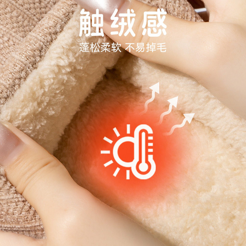 Cotton Slippers for Women, Winter Thick-Soled Household Winter Cotton Slippers for Men, Indoor Dormitory Warm Couple Wool Slippers