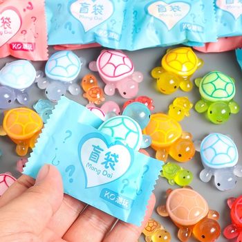 Tiktok Trending Blind Bag Mini Turtle New Resin Ornament Cream Glue with Turtle Stacking Game Pair Matching