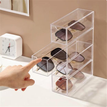 Cross-Border Glasses Sunglasses Acrylic Storage Box Multi-Layer Desktop Drawer Display Cabinet Dust-Proof Storage Rack