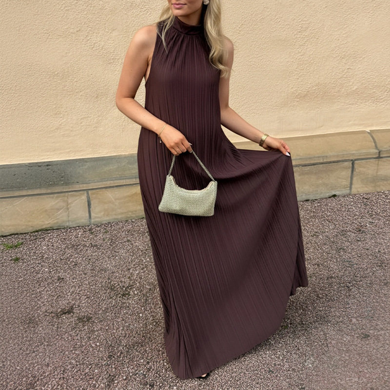 Elegant Striped Maxi Dress for Women Sleeveless Summer Style High End Feel Wholesale Available