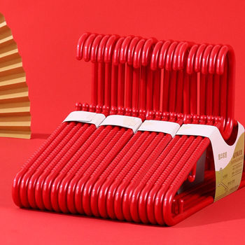 Plastic Clothes Hanger Home Bold Coat Clothes Hanging Brace Wedding Supplies Big Red Clothes Hanger Factory Direct Wholesale