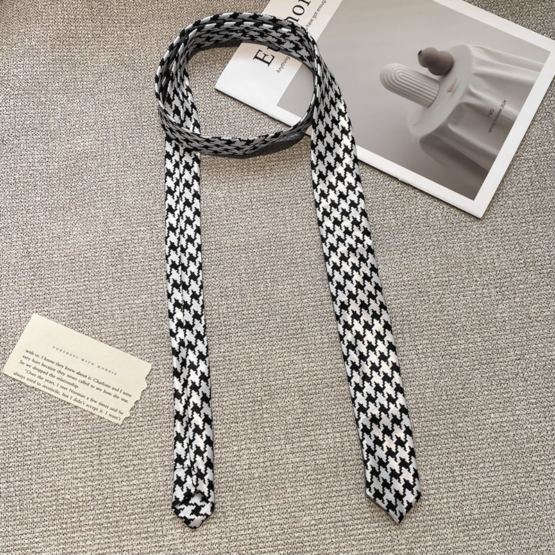 白黒千鳥格子柄ネクタイ - 約148cm
