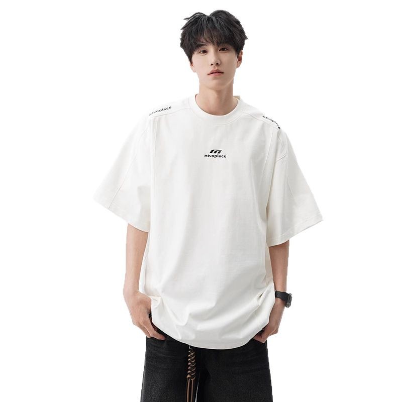 厂家直供 夏季防晒2025新款美式重磅短袖T恤男士宽松半袖休闲上衣