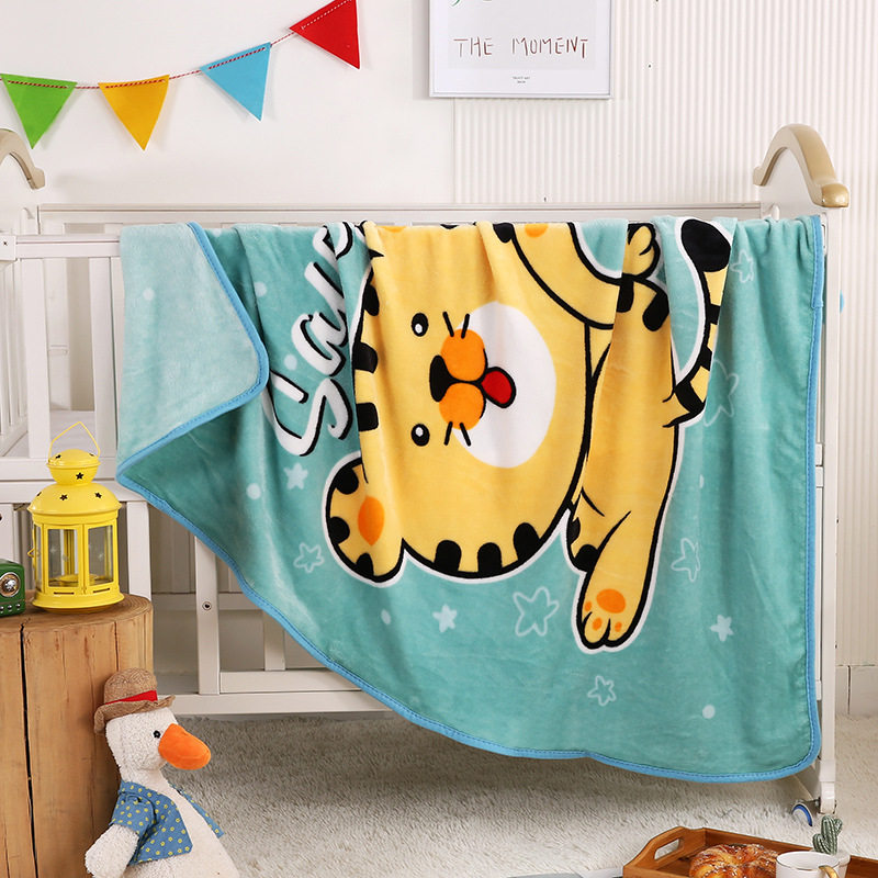 Children's Blanket Summer Thin Single Layer Cartoon Baby Coral Fleece Cover Blanket Baby Bed Sheet Kindergarten Nap Blanket Wholesale