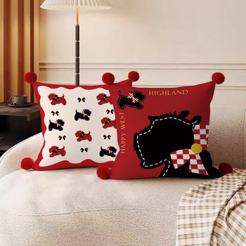 Lucky Cat Cute Pillow Sofa Living Room Bay Window Cushion Bed Backrest Nap Office Cushion Car Lumbar Cushion Cover