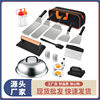 Cross-border Hot Sale Amazon Stainless Steel BBQ Tools 17 Piece Set Outdoor BBQ Teppanyaki Shovel BBQ suit