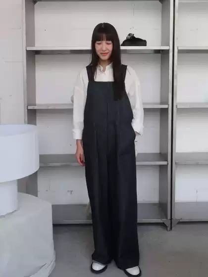 Shijian's Popular Item Is Back! American Retro Denim Overalls, Loose Wide-Leg Age-Reducing Straight-Leg Pants 90319