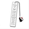 Cross-Border Best-Selling Amazon New Stainless Steel Engraved Bookmark Cartoon Cat Keychain Teacher Student Gift