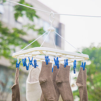 Camellia large rectangular drying rack socks underwear household square plate plastic windproof multi-clip drying rack 0709