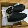 Waterproof leather black thin sole