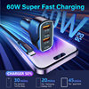 Amazon 60W Car Charger Fast Charging Dual Pd30W+Qc3.018W Car Charger USB Factory Direct Supply