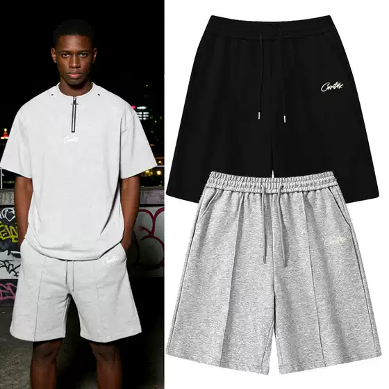 American High Street Fashion Brand Alcatraz Corteiz Letter Print Unisex Sports Shorts Vibe Style Short Sweatpants