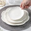 New embossed ceramic western food Nordic dish plate household ceramic tableware microwave oven tableware export original