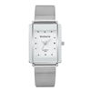 womage mesh strap couple watch fashionable simple style rectangular dial silver mesh bag men's and women's watch