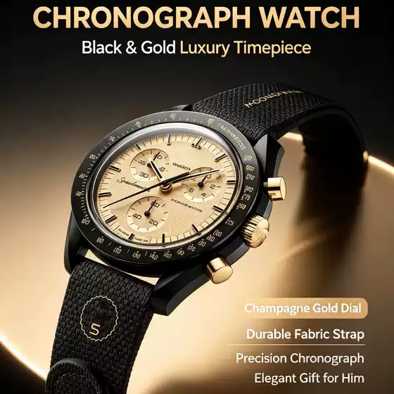 New Cross-Border Men's Fashion Hot Model Moon Mercury Joint Model Planet Space Casual Chronograph Six-Pin Quartz Watch