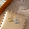 Cross-border micro-inlaid zircon elephant titanium steel necklace women's ins all-match niche design European and American style clavicle chain jewelry