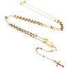 3mm gold clavicle chain stainless steel round bead necklace cross necklace Amazon hot sale jewelry accessories