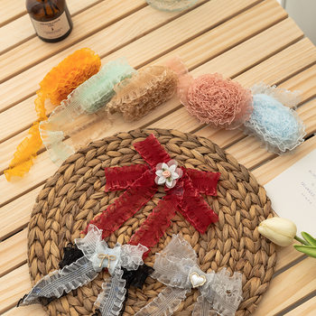Factory supply 3.0cm color spot lace elastic fungus elastic snow yarn DIY clothing decoration elastic