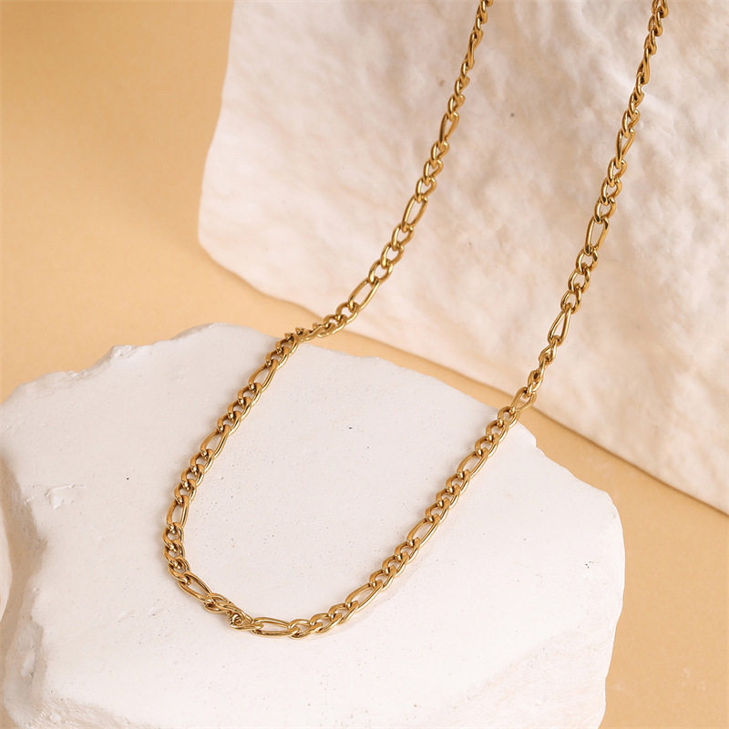 Stainless steel necklace O-chain titanium steel lip chain necklace women's pendant chain box chain square pearl chain diy