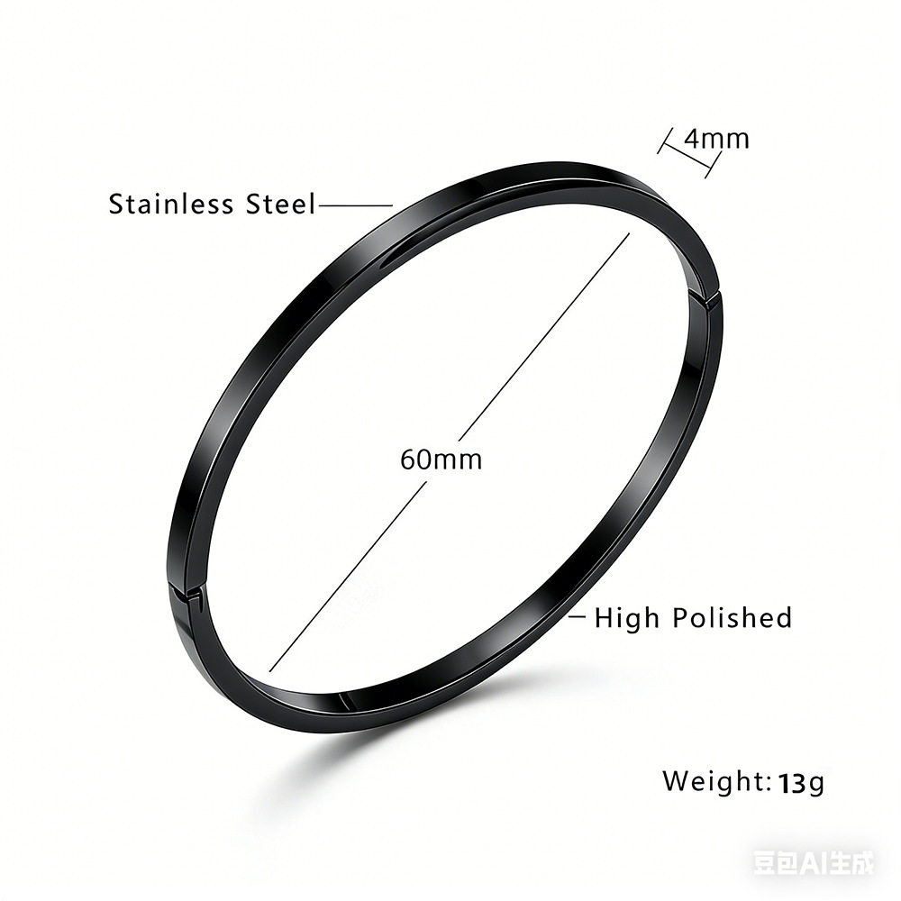 真空电镀通体钛钢时尚光面手镯百搭气质高级感配饰钛钢手镯工厂价