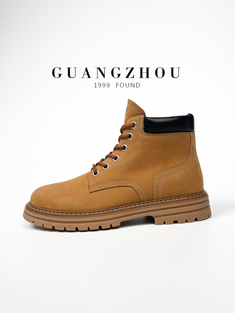 Giày boot nam da thật cao cấp kiểu Martin — nâu sẫm
