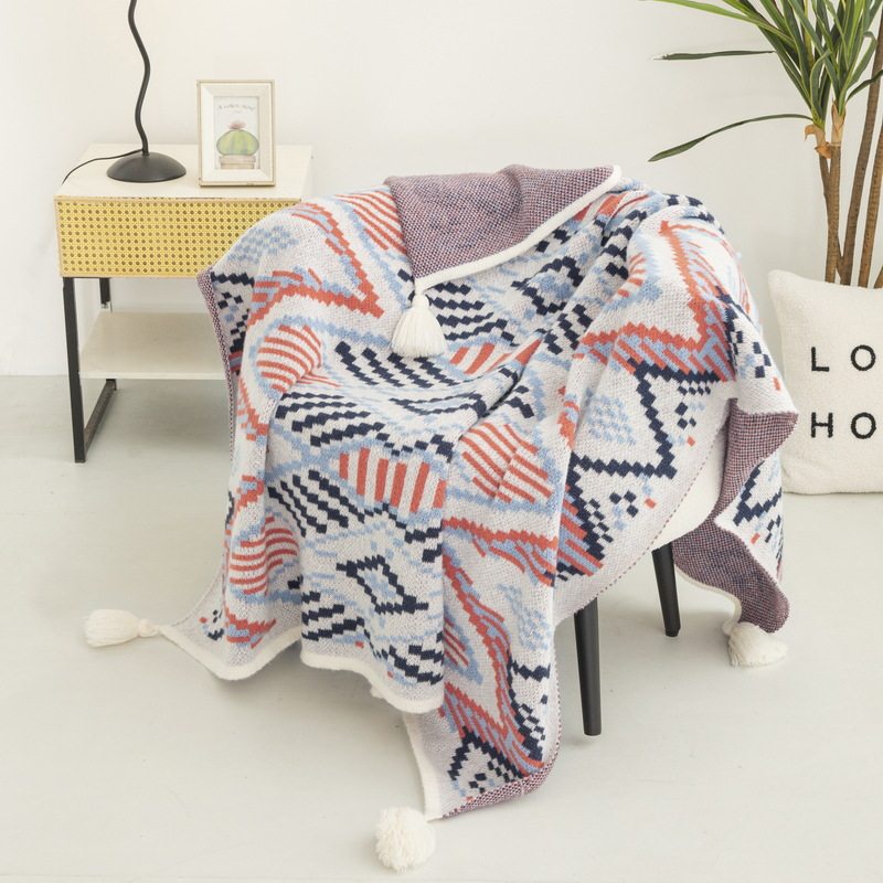 Wholesale Bohemian Style Knitted Blankets, Light Luxury Shawl Blankets, Office Nap Blankets, Sofa Throw Blankets