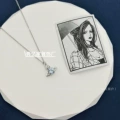 Blue diamond orbit saturn necklace