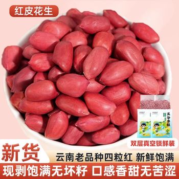 New Arrival Red-Skinned Peanuts Without Shells, New Yunnan Four-Piece Red-Skinned Raw Peanuts, Red-Skinned Raw Fresh Original Flavor Without Shells
