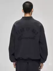 Fog Stack Essentials High Street Casual Loose Embroidered Letter Polo Sweatshirt for Men and Women Trendy