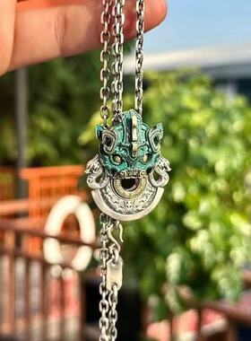 古风饕餮斧钺龙纹吊坠