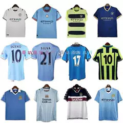 Man Vintage Jersey Aguero Tevez Halland City Soccer Suit Retro Jerseys