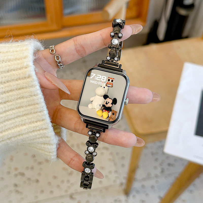 女士智能手表多功能高颜值优雅珍珠蝴蝶串珠蓝牙通话支付健康监测