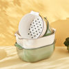 Double-layer Draining Basket Combination Thickened Kitchen Vegetable Washing Basket Set Large-size Round Binaural Vegetable Washing Basket Household Vegetable Washing Basin
