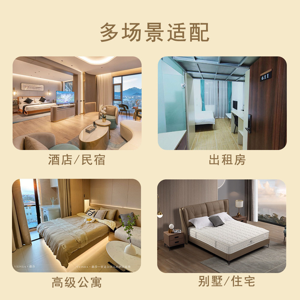 Shenzhen Manufacturer Directly Supplies Latex Hotel Mattresses, Eco-Friendly Coconut Palm Fiber Mattresses, Guesthouse Mattresses, Independent Spring Simmons Mattresses Wholesale