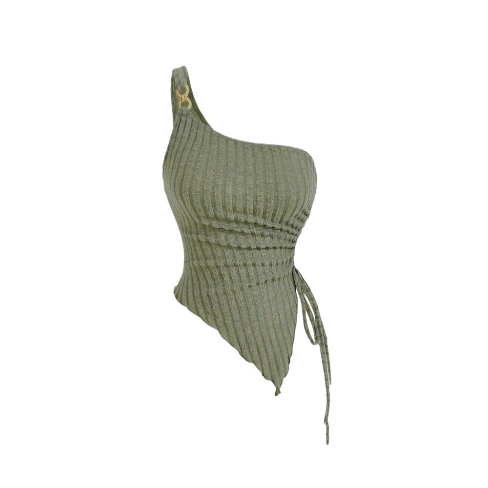 Womens Sexy Asymmetrical Strap Tank Top Unique Design Slim Fit Spring Summer Style Wholesale Available