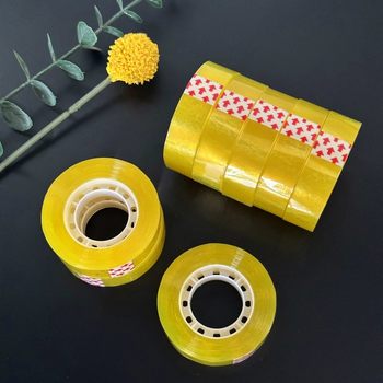 1.0 Extra Thick Tape Student Tape Yellow Transparent Stationery Tape 1 Yuan 2 Yuan Store Supply Wholesale