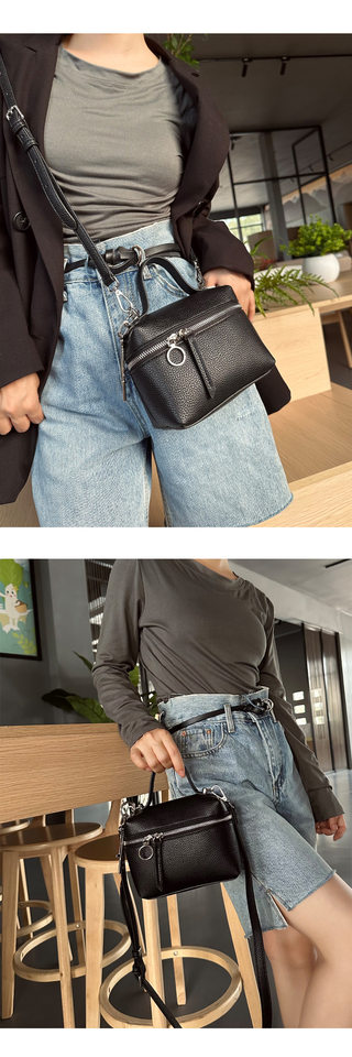 Túi Hộp Đựng Cơm Mini Xách Tay Da Mờ Kiểu Hàn Quốc Màu Trắng, Đen chi tiết 7