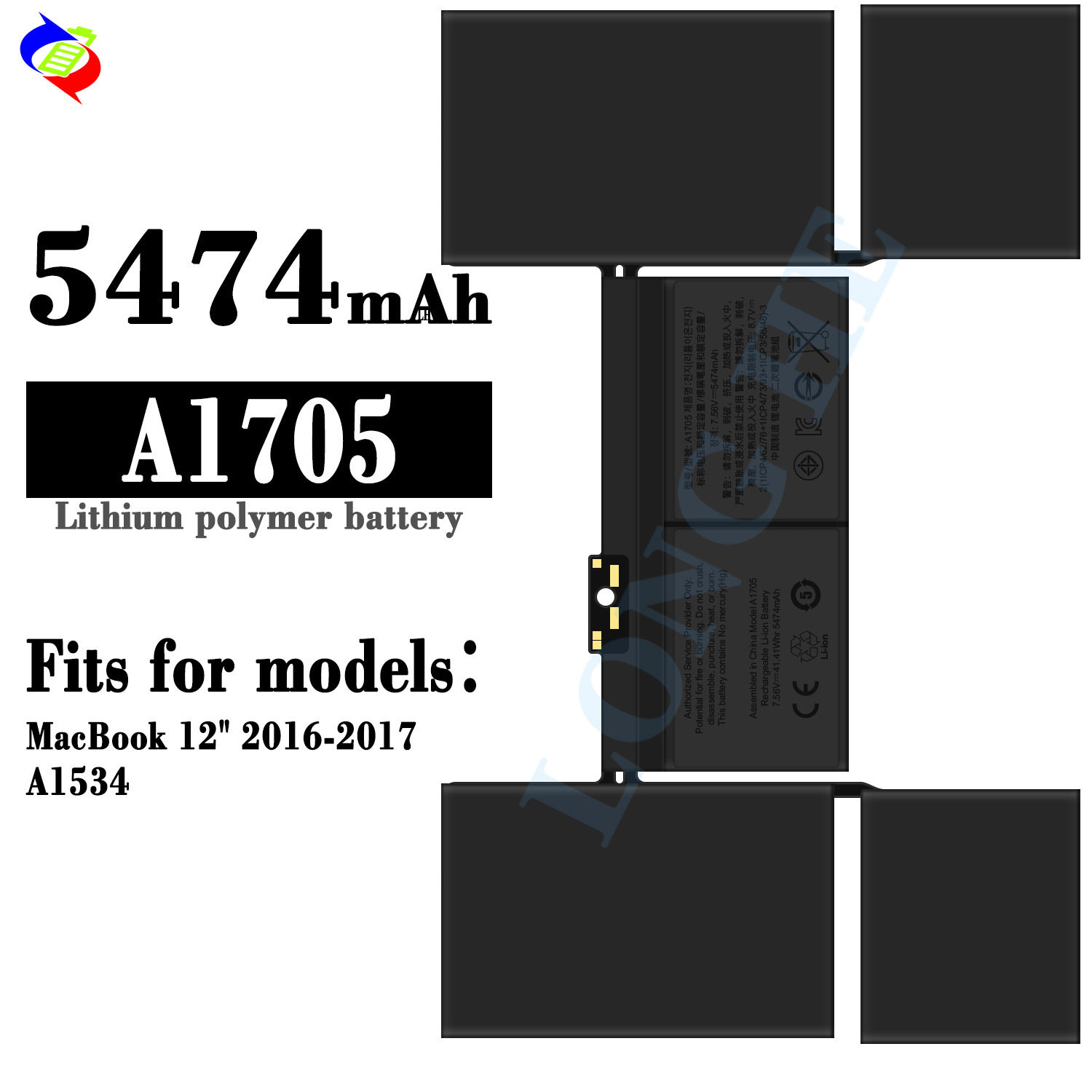 Suitable for Apple A1705 laptop battery MacBook 12 inch A1534