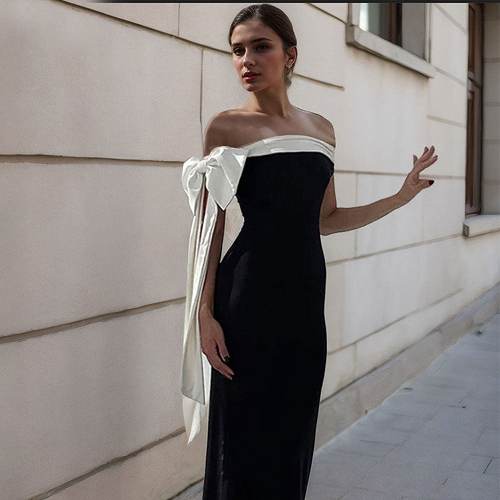 Off Shoulder Dress Elegant Fit Solid Color Summer Style with Flowing Straps Wholesale Womens Fashion Apparel
