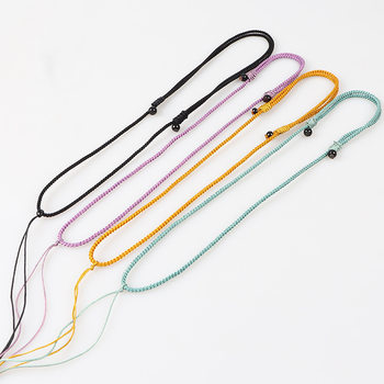 Hand-woven pineapple rope pull ring necklace rope neck rope DIY adjustable beaded men and women versatile