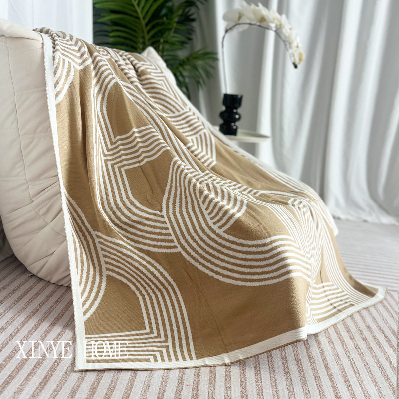 Nordic Style Knitted Thread Blanket Sofa Decoration Casual Wool Blanket Airplane Blanket Factory Direct Sales Spot Customization Cross-Border